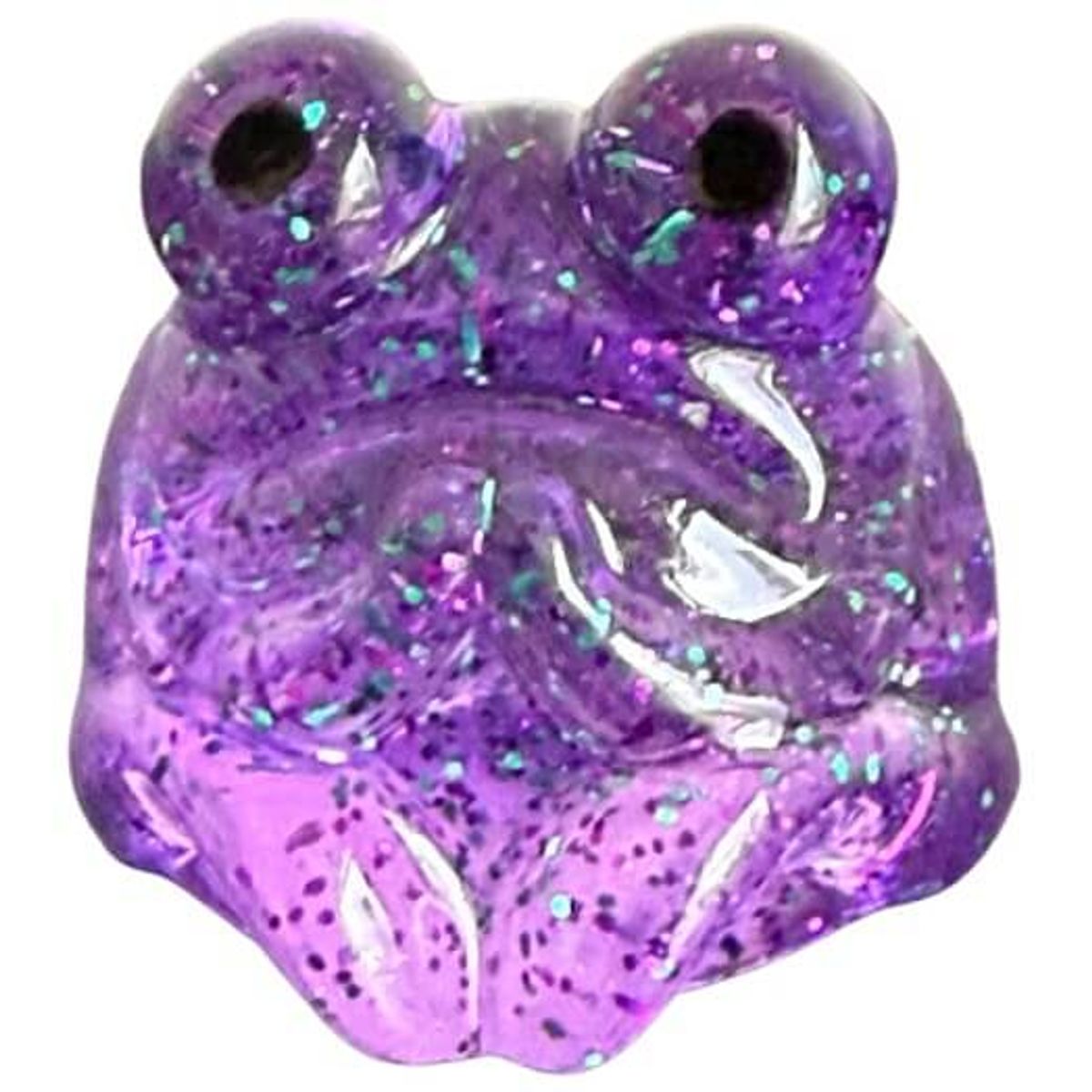Clear Purple Glitter Tiny Resin Fruggie