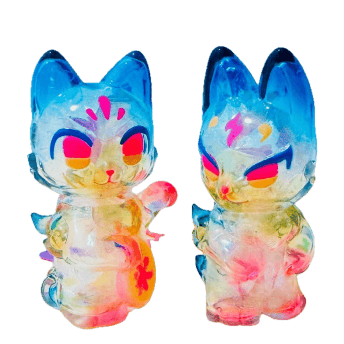 Cool Summer Ice-Colored Lucky Little Fox & Cat