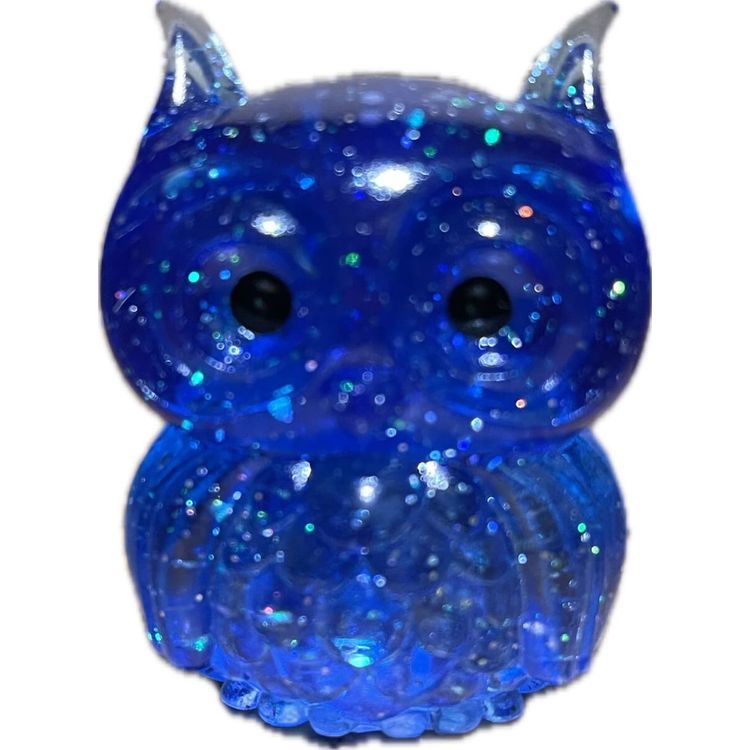 Dark Blue Crystal Cosmic Owl by Miss Muju