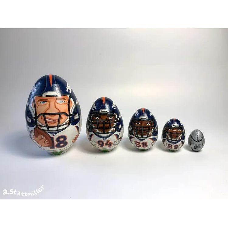 Denver Broncos Super Bowl 50 Nesting Eggs by Andy Stattmiller