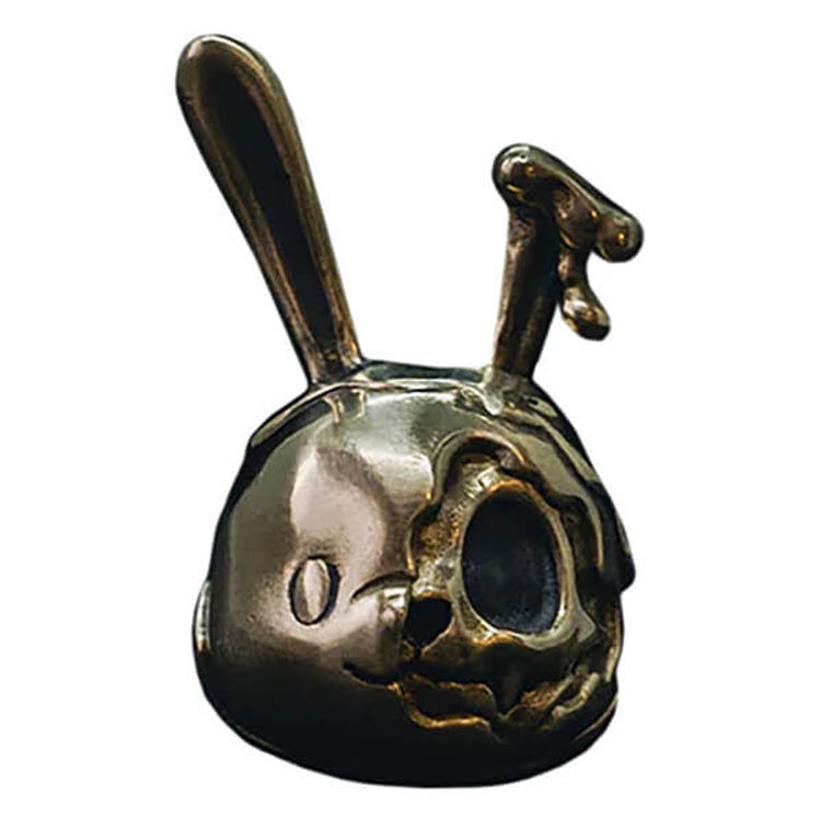 Detached Skull Lanyard Bead - Mirrored Brass by The Goodbunny Club