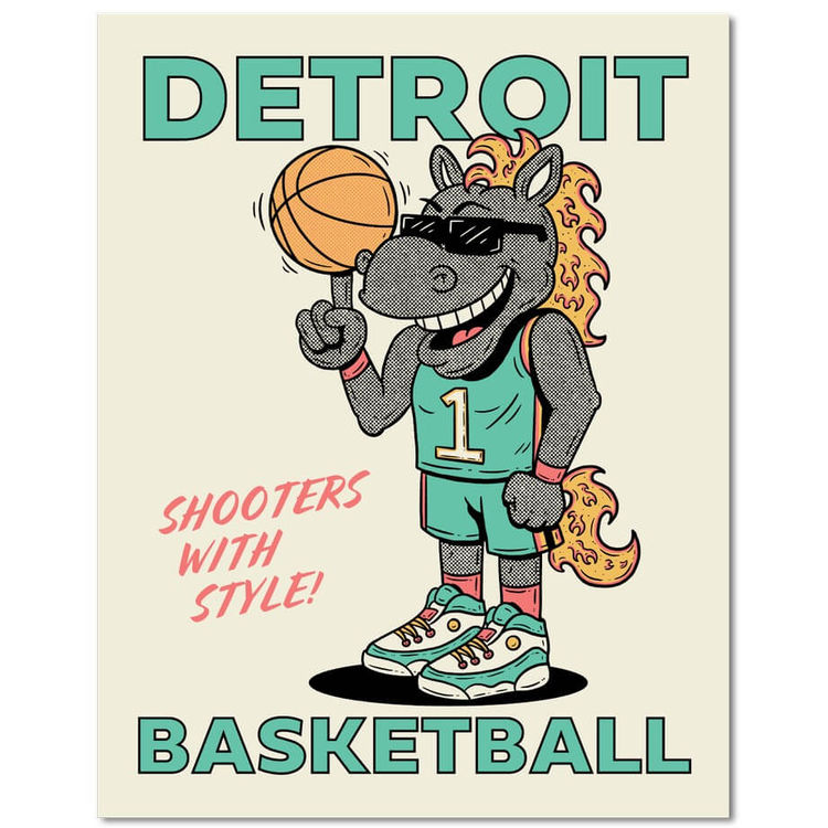 Detroit Basketball by Stuffed Brain