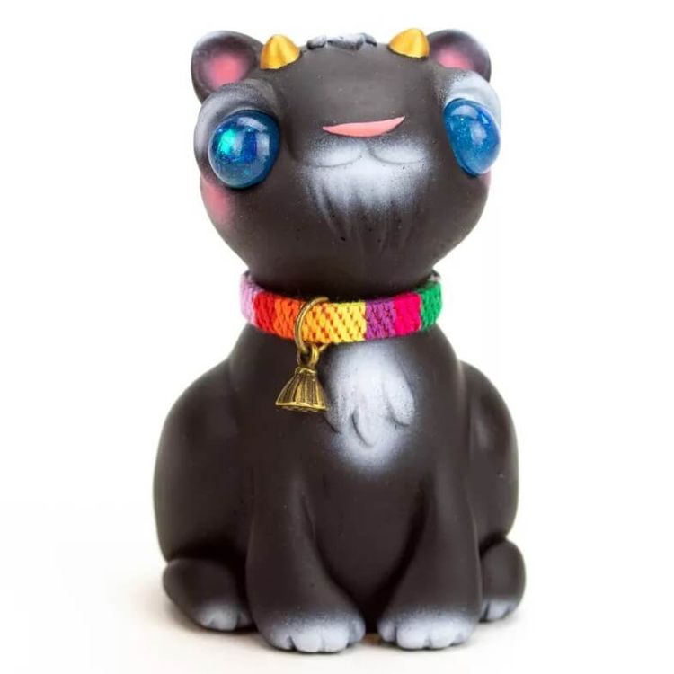 Devil Cat (Black And White) by Owlberry Lane (Heather Hyatt)