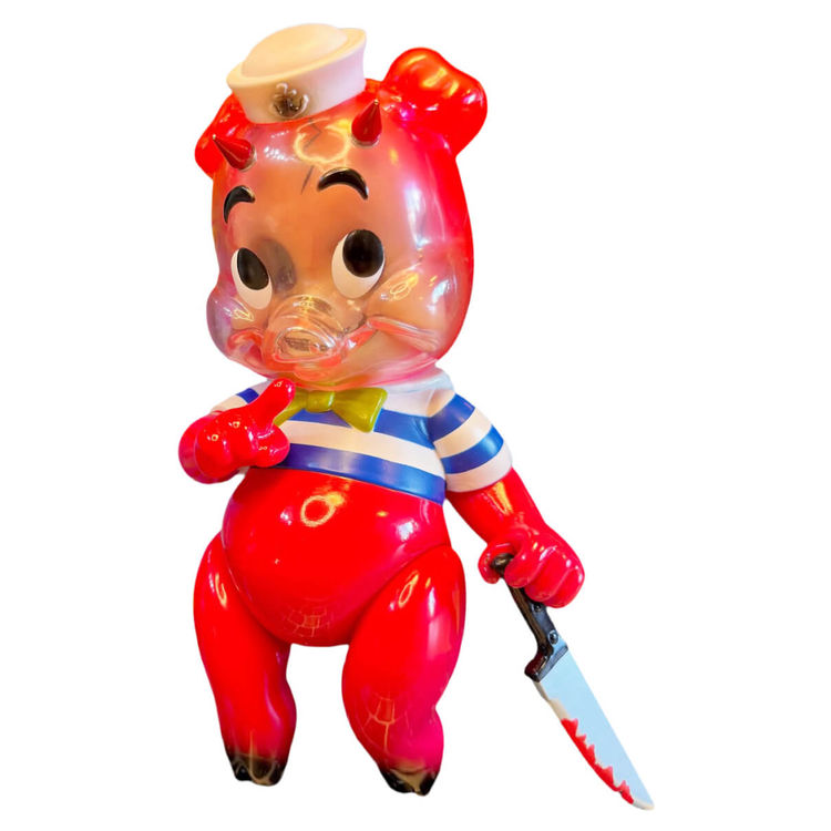 Devil Piggums (Blue Striped Shirt – Clear Face) by Frank Kozik