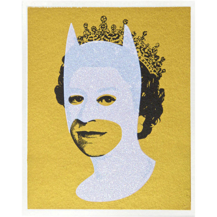 Diamond White, Black and Gold Postcard Size by Heath Kane