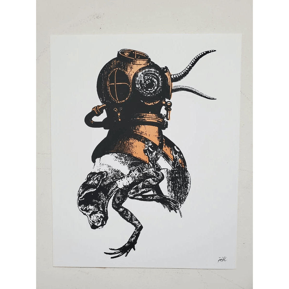 Diver Dog 8x10 (White Paper)