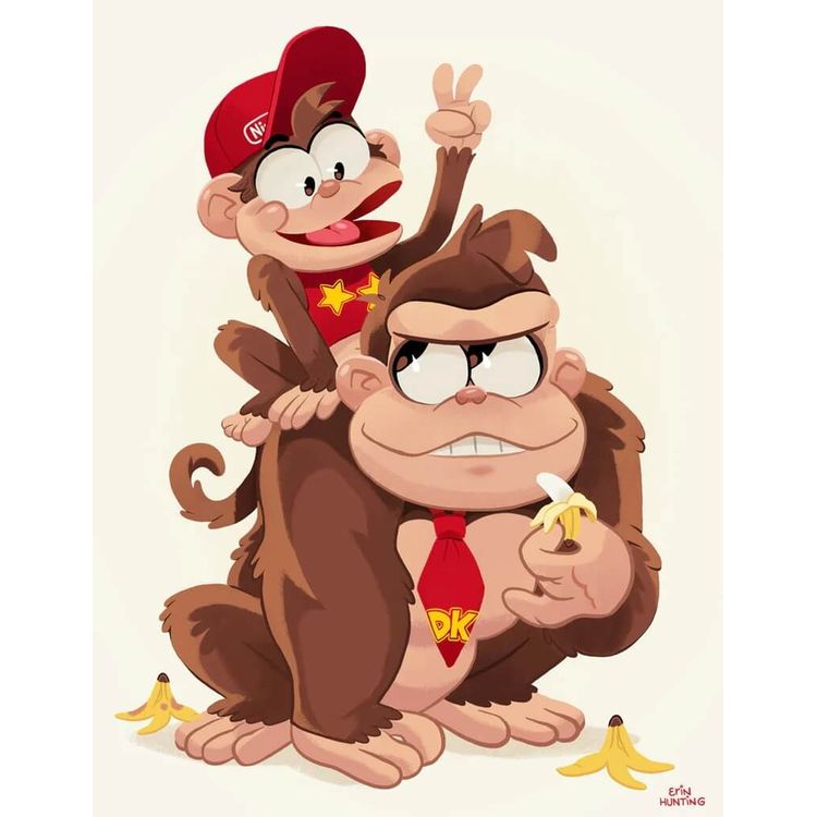Donkey & Diddy Kong by Erin Hunting