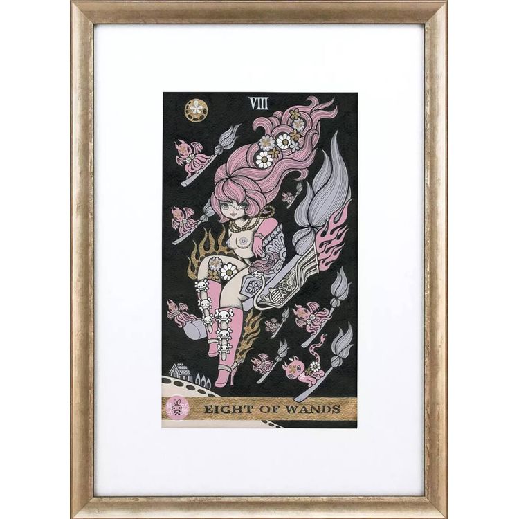Eight of Wands: Full Throttle Witch by Junko Mizuno