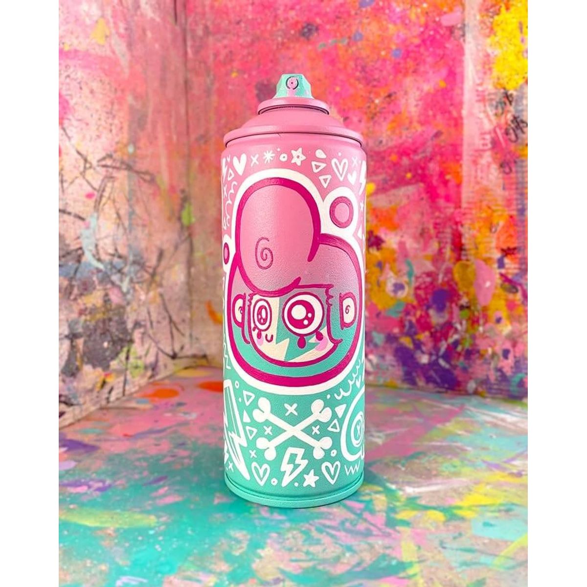 Face Cans Big Quiff Pink Teal