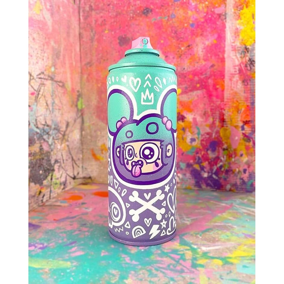 Face Cans Bunches Teal Purple