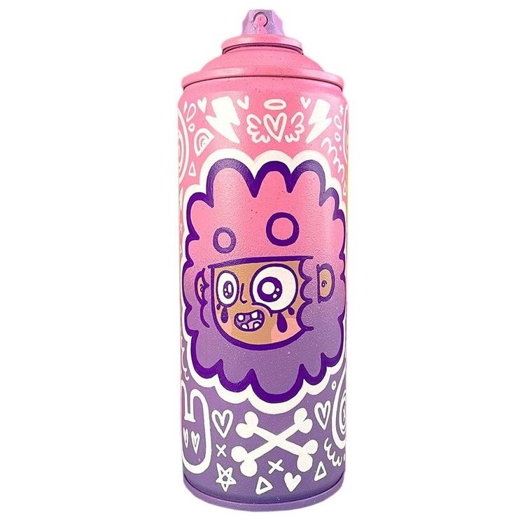 Face Cans Fluffy Pink Purple by Ejits