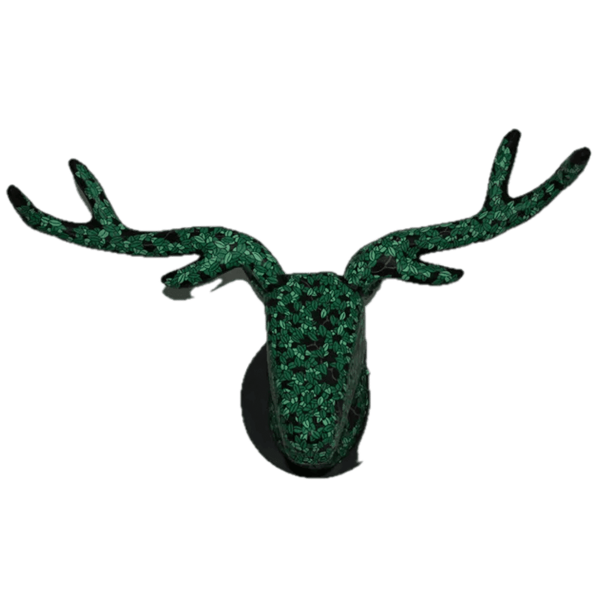 Faux Taxidermy Stag Head - Green Leafy