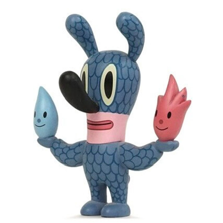 Fire-Water Bunny - Aqua by Gary Baseman