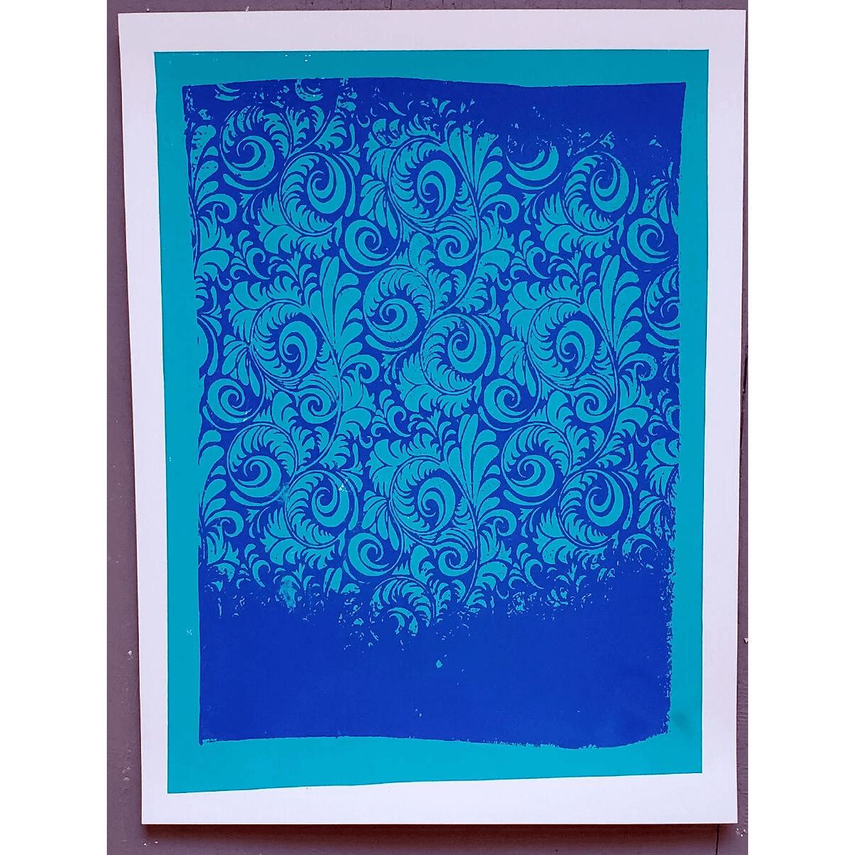Florid Print (Blue and Ultra Blue on White paper)
