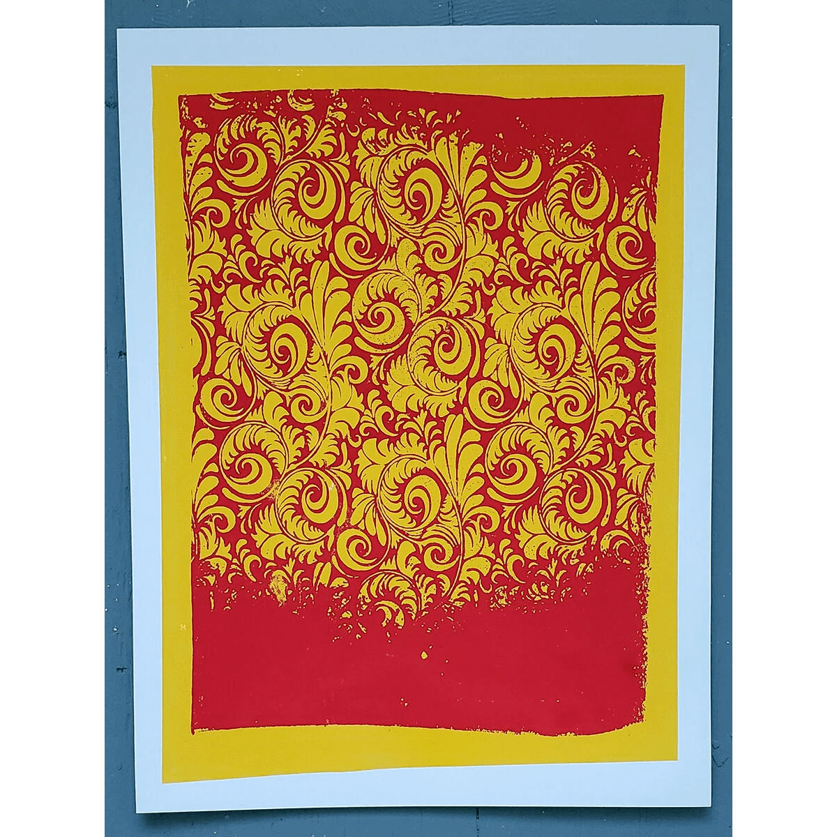 Florid Print (Red and Yellow on White paper)