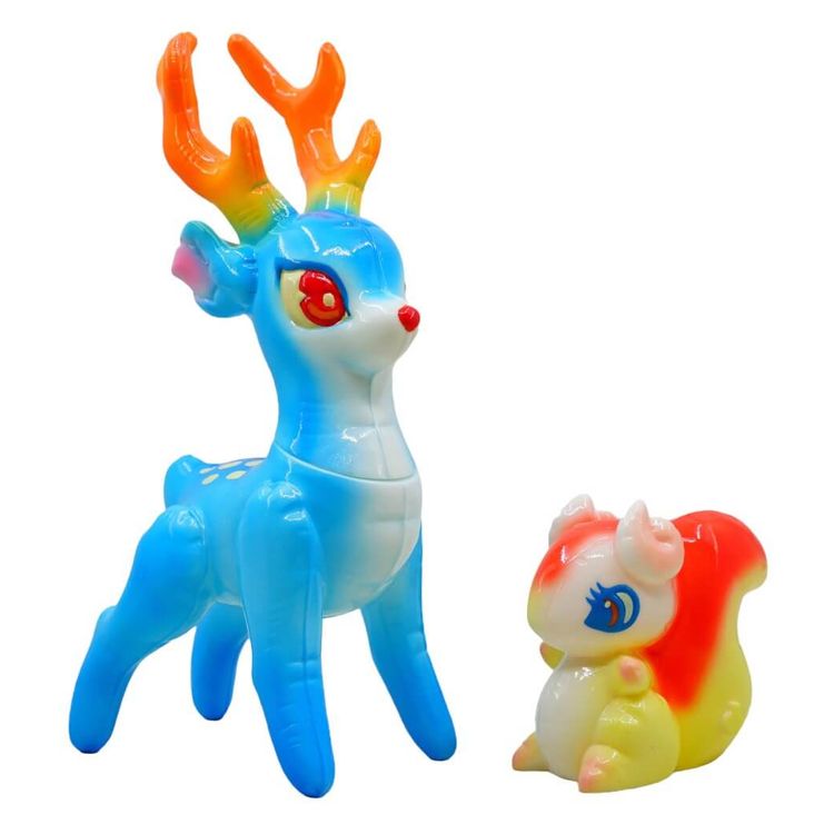 Forest Friends Deer & Squirrel Bright Blue by Genkosha