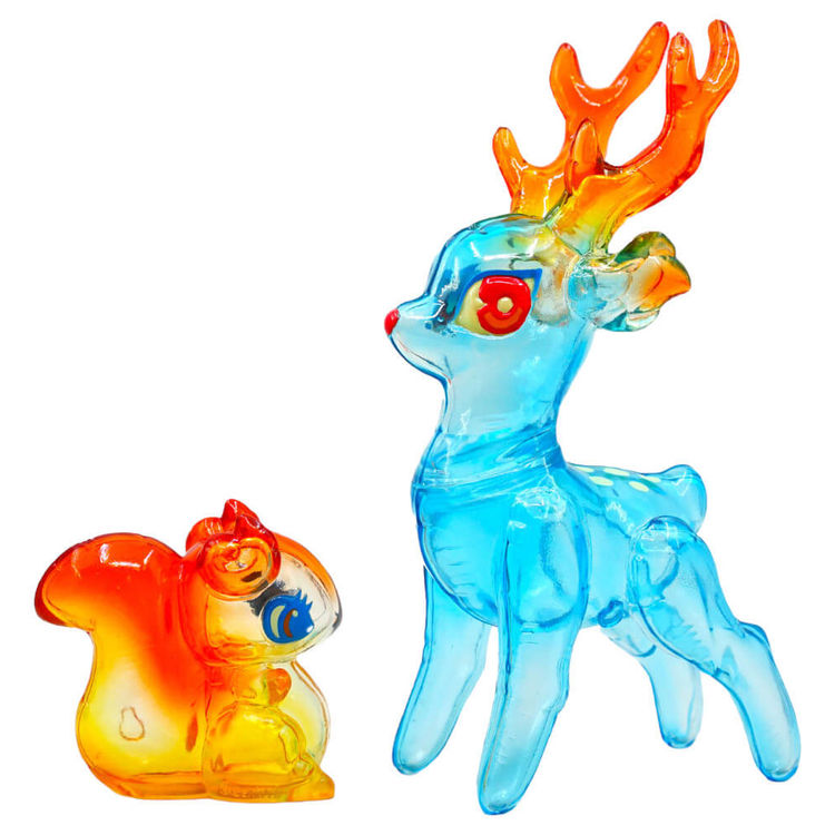 Forest Friends Deer & Squirrel Bright Blue Clear by Genkosha