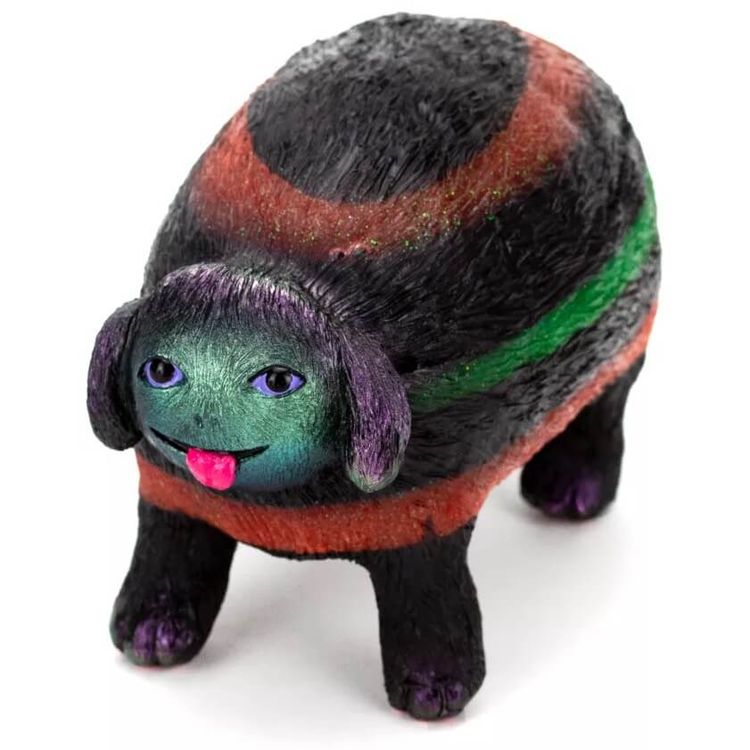 Funny Doggo GID stripes with black by Grumble Toy (Ainsley Sturko)