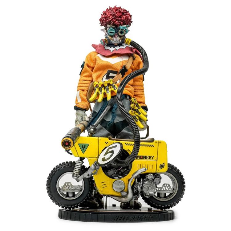 GAKI Racer Series No. 5 Driver Monkey Deluxe with Bike by JT Studio (Jei Tseng)
