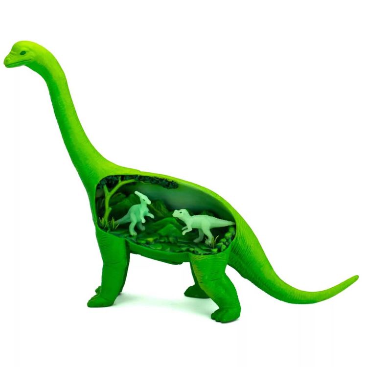 GR – Dinorama #60, Green Brachiosaurus by Junk Fed