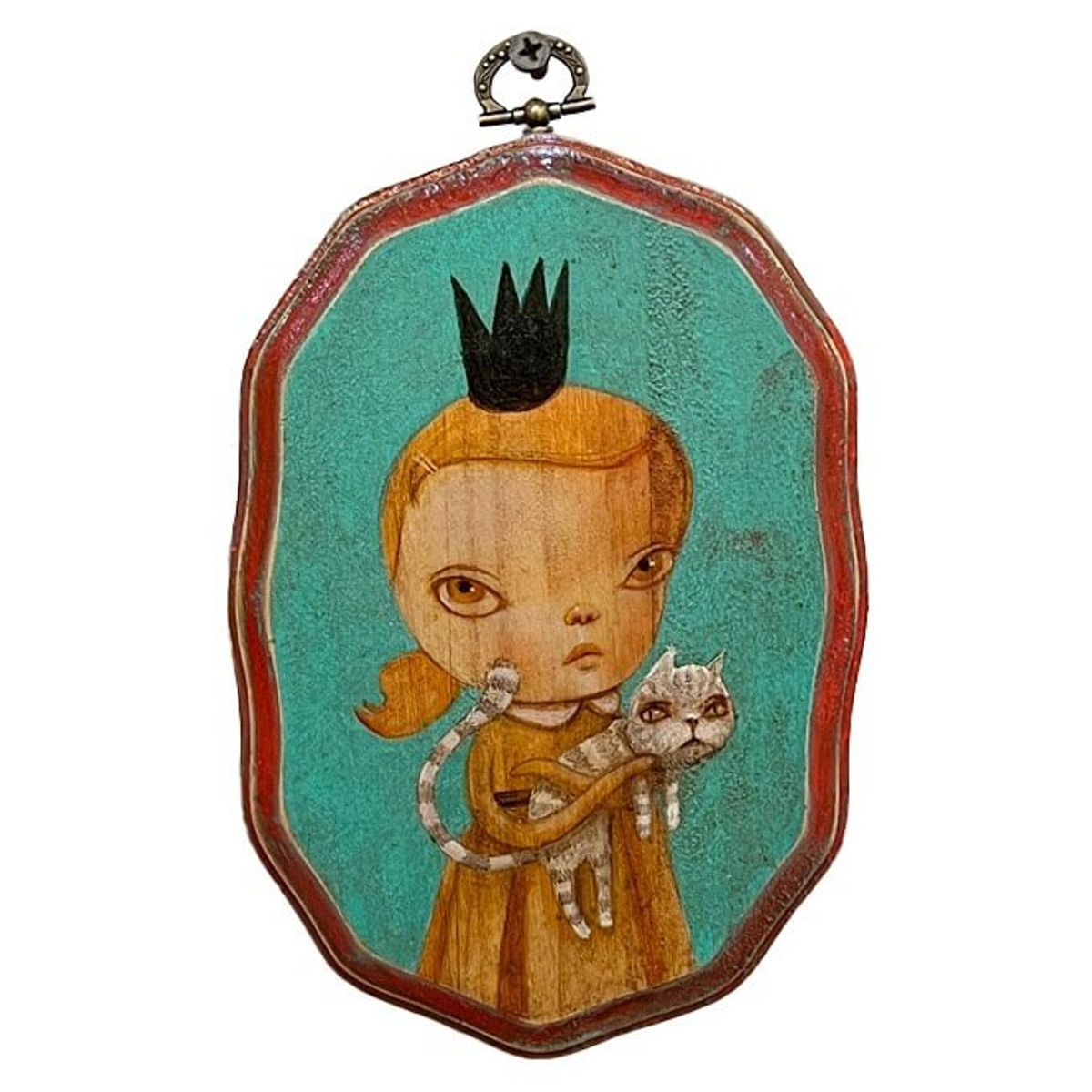 Girl with Striped Cat