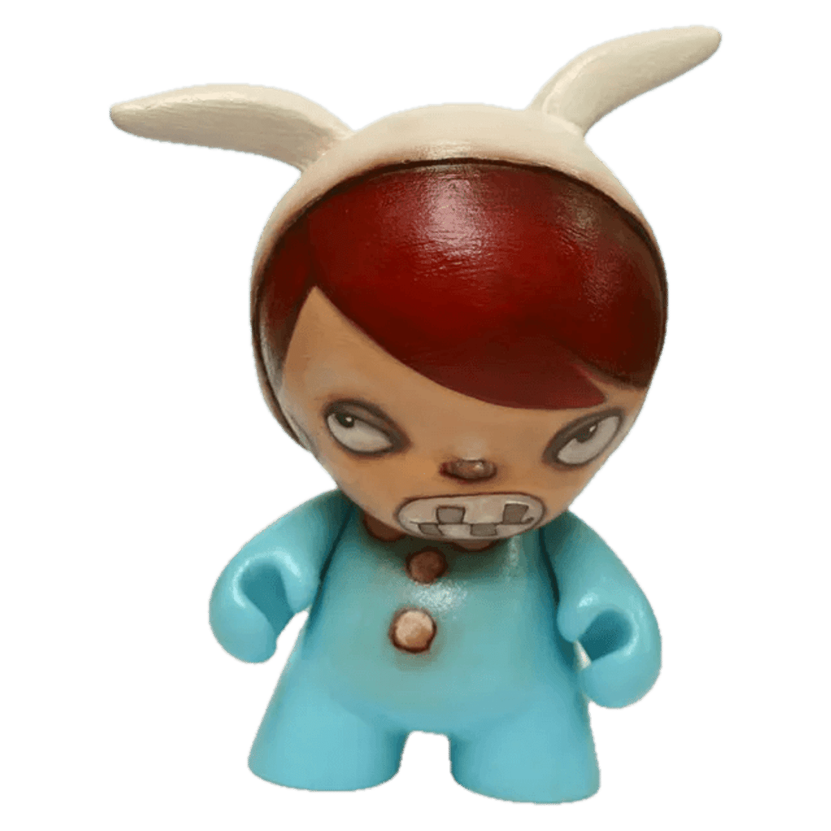 Girl with rabbit hood, blue