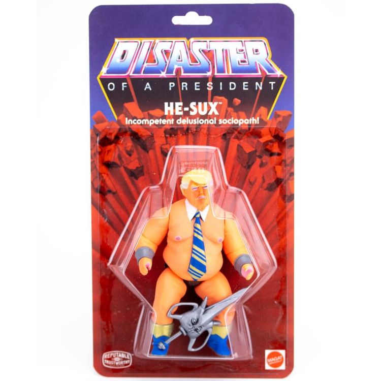 He-Sux: Disaster of a President (Blue/Gold) by RAT Playthings