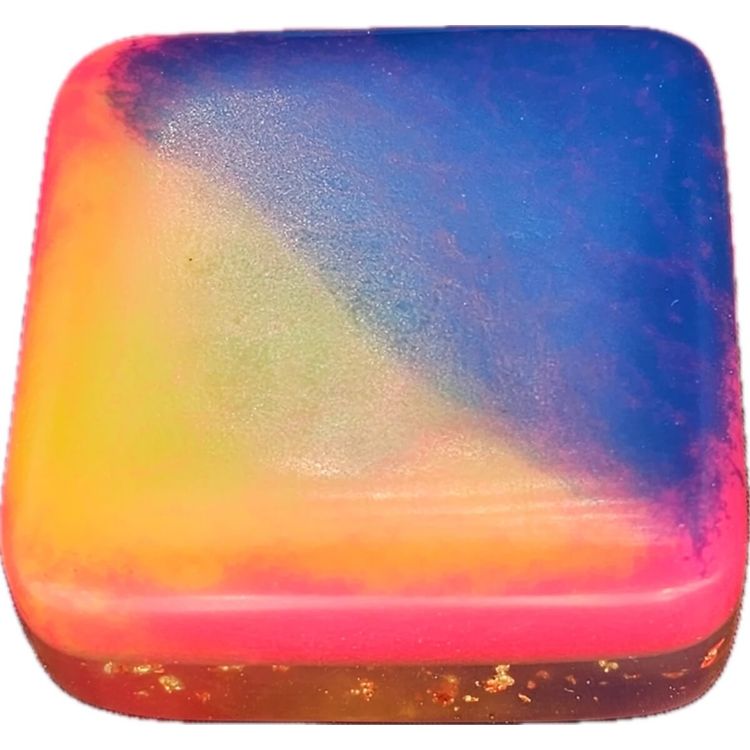Lisa Frank/Gold Leaf Worry Boulder by Glow Man Dan