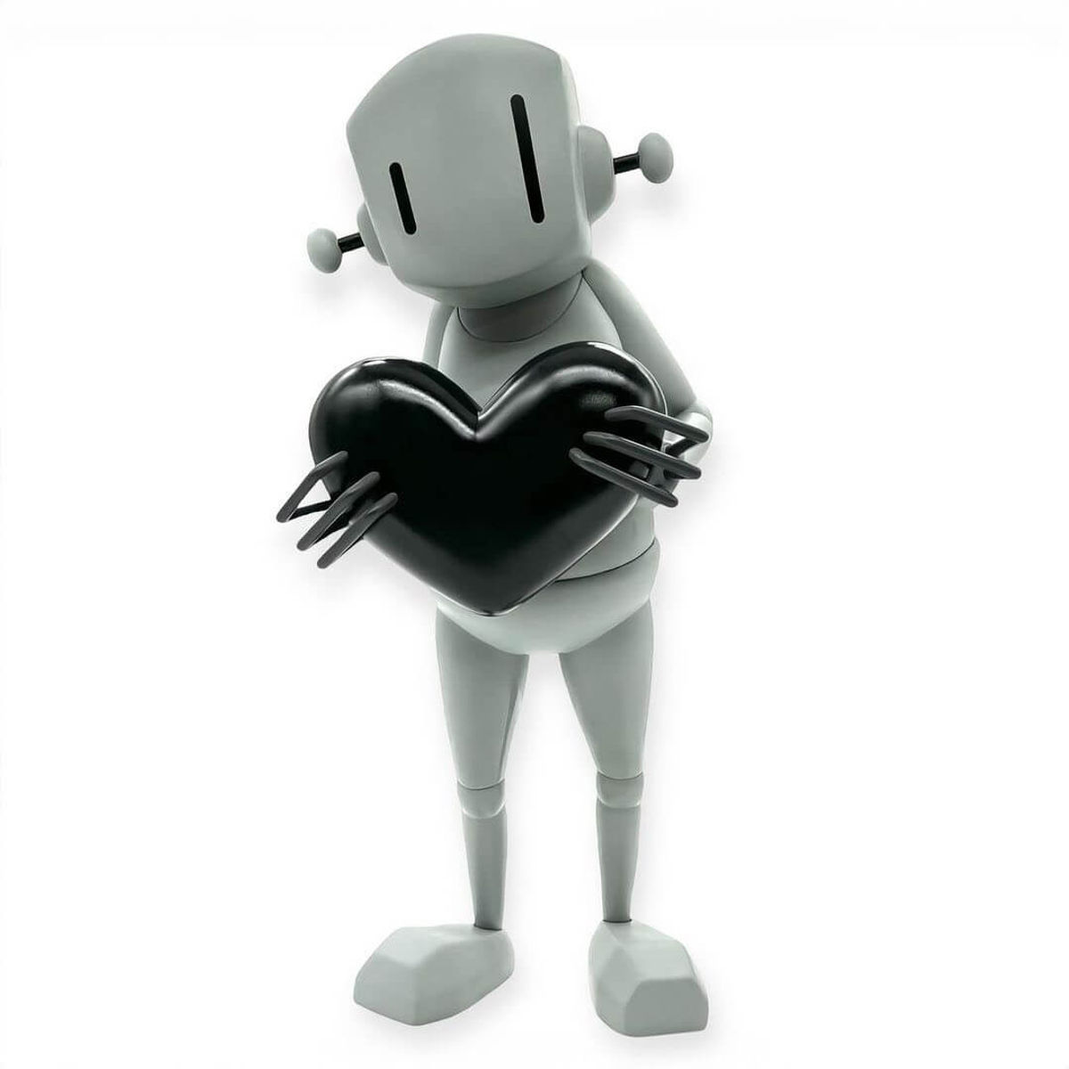 Gray & Black Robot With Heart