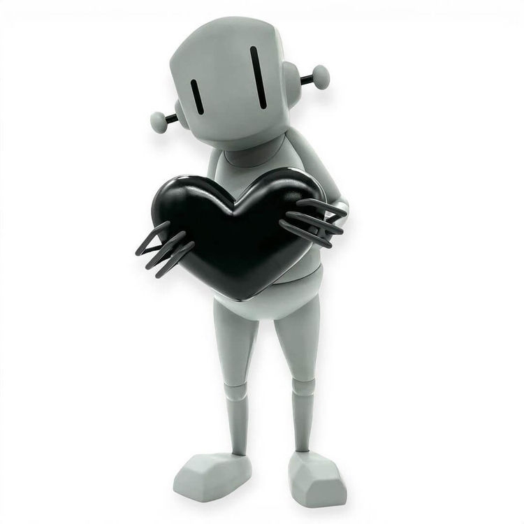 Gray & Black Robot With Heart by ChrisRWK