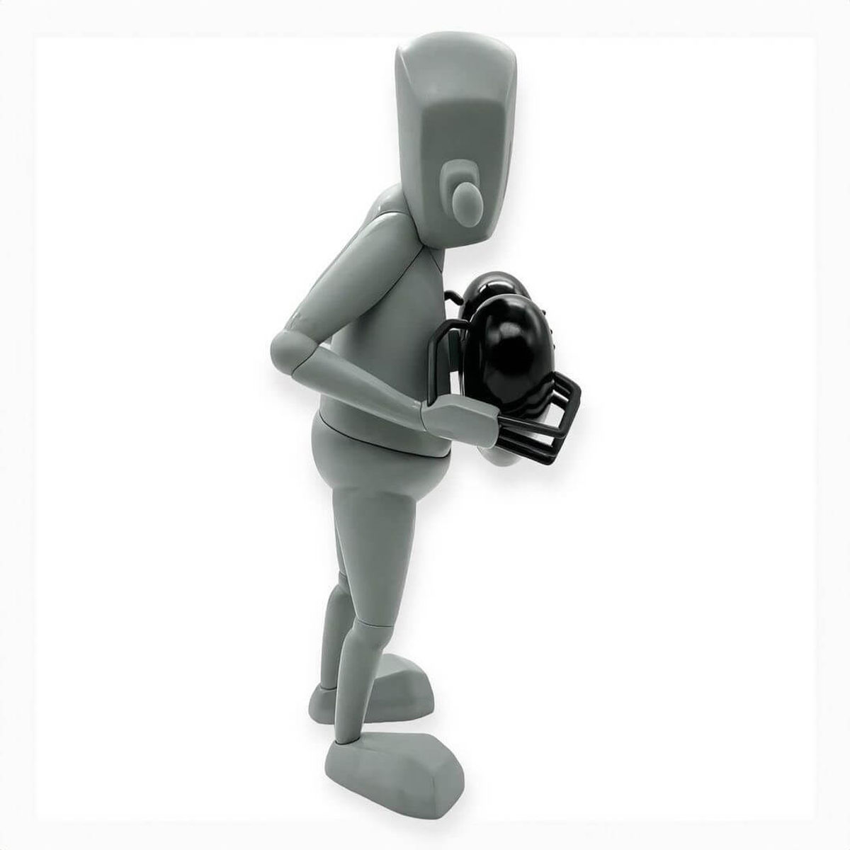 Gray & Black Robot With Heart
