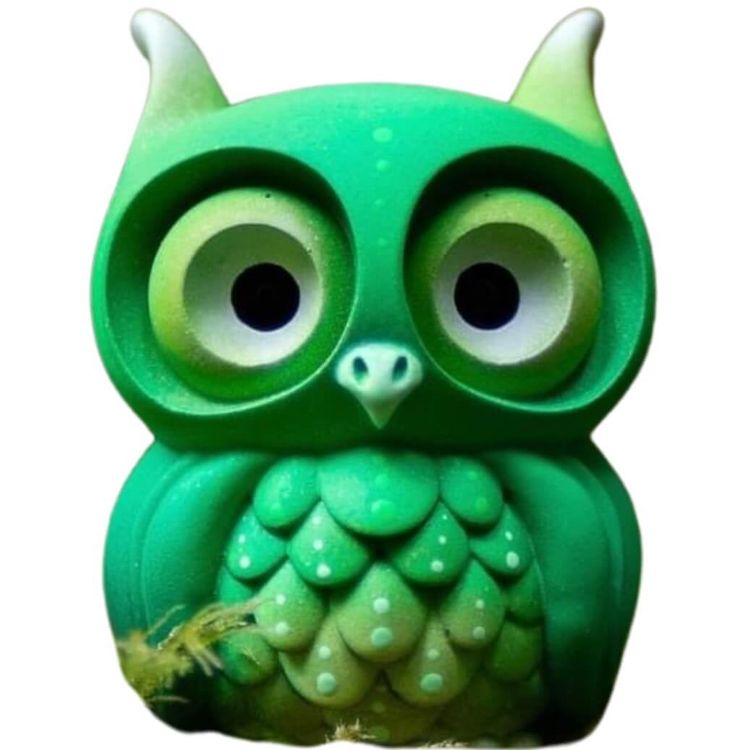 Green Cosmic Owl by Miss Muju