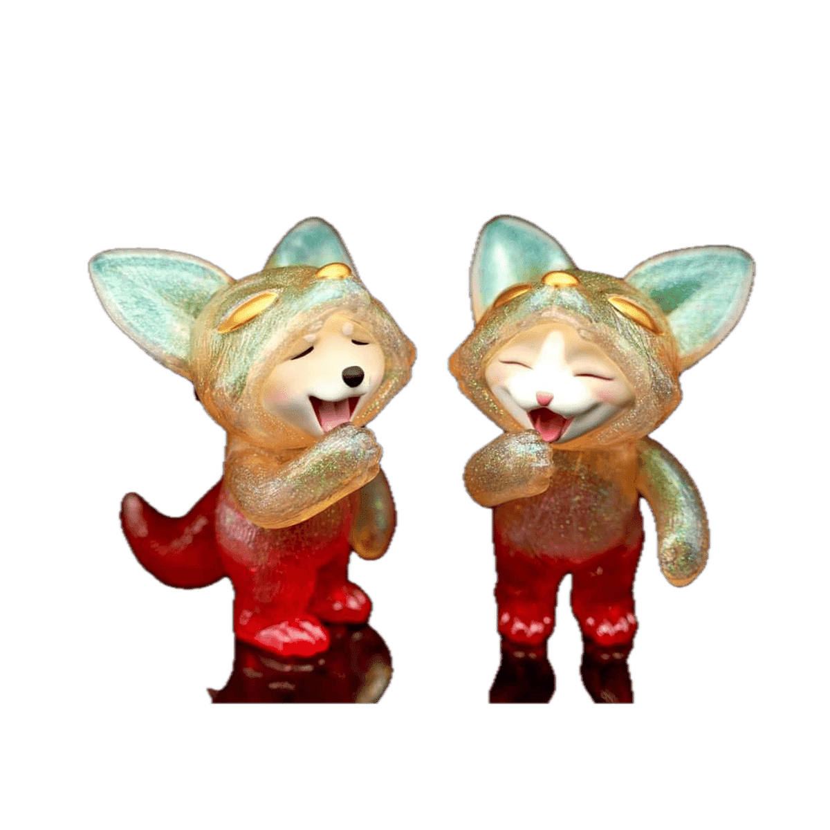 Gold/Green Dou Dou and Fiffy