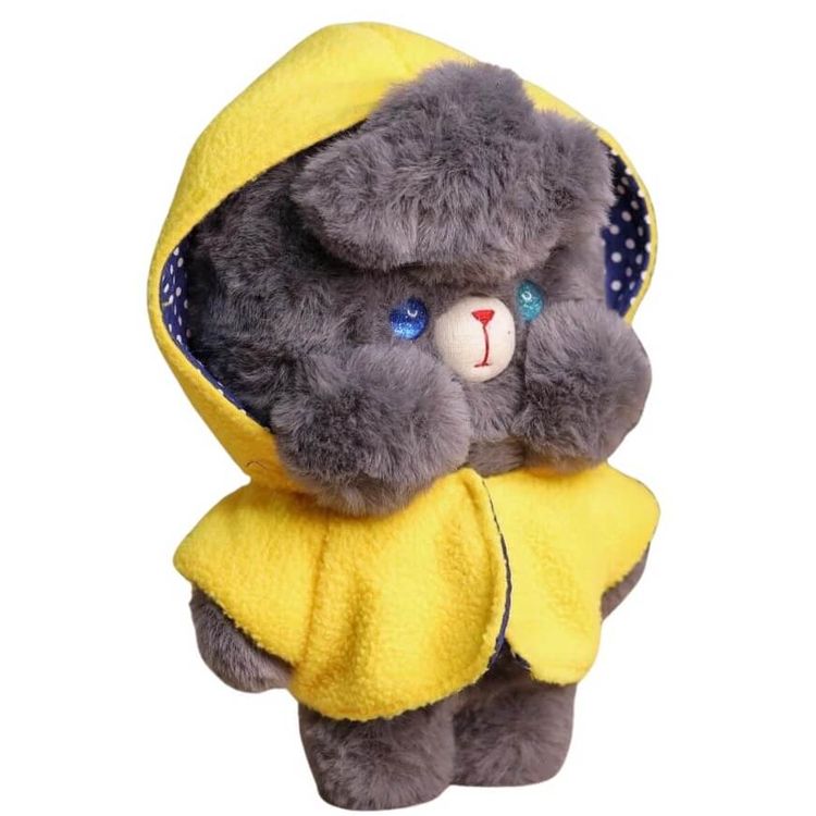 Grey Cloud Bear with Raincoat by Pandaeyes Handmade