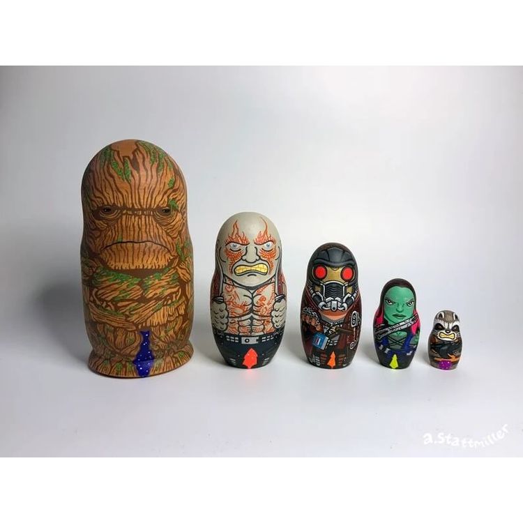 Guardians of the Galaxy Nesting dolls by Andy Stattmiller