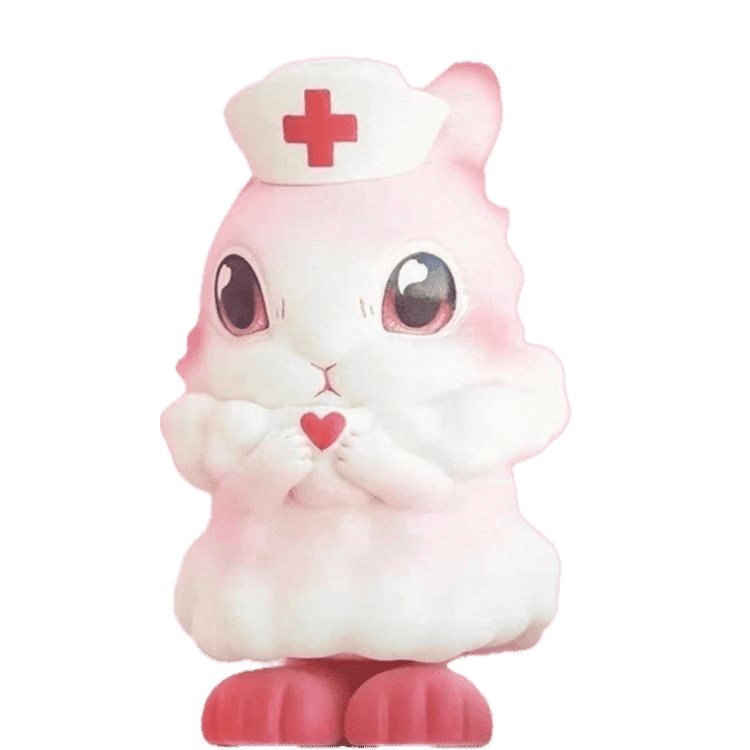 Guarding Sweet Bunny Pink by Yoyo Yeung