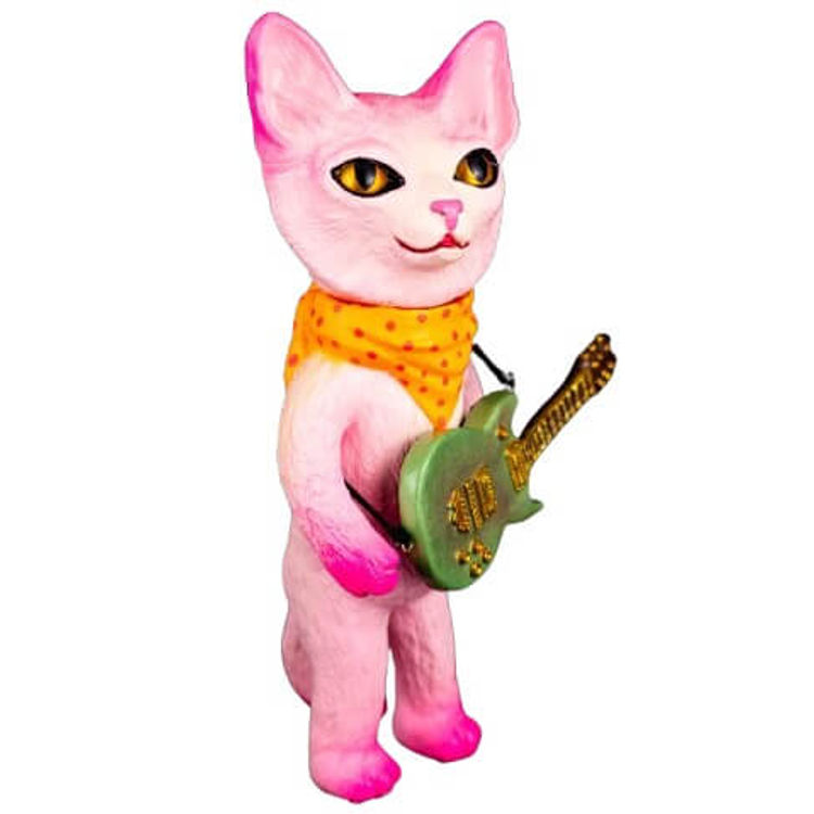 Guitar Cat – Pink with Green Guitar by Grumble Toy (Ainsley Sturko)