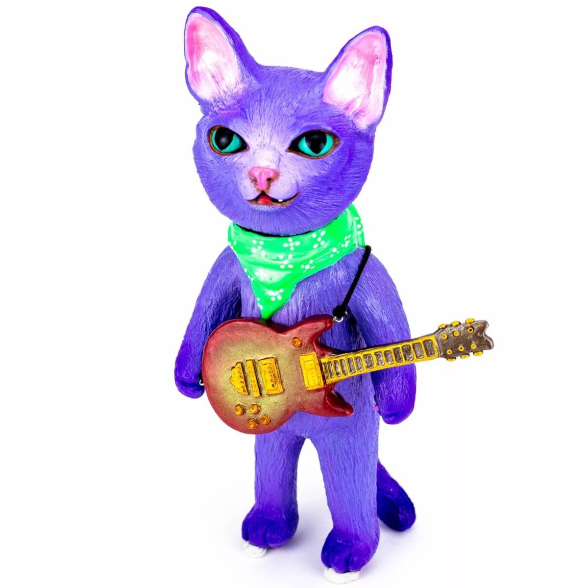 Guitar Cat – Purple with Red Guitar