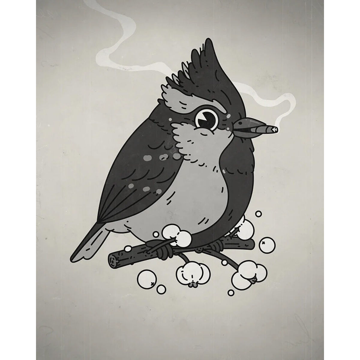 Himalayan Black-Lored Tit (Saturday Morning Variant) B&W