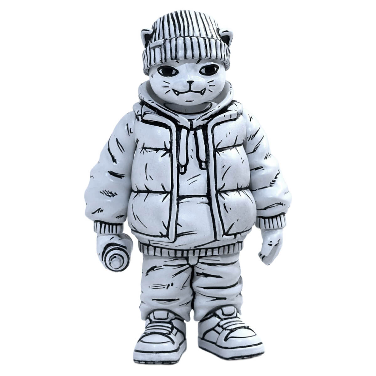 Hood Kitty Cats Sketch Series White