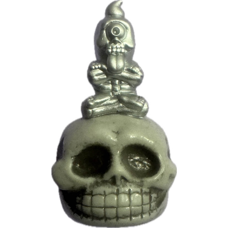 Issun Dokuro Grey with Silver Idol by Skull Toys (Takeuchi Yu)