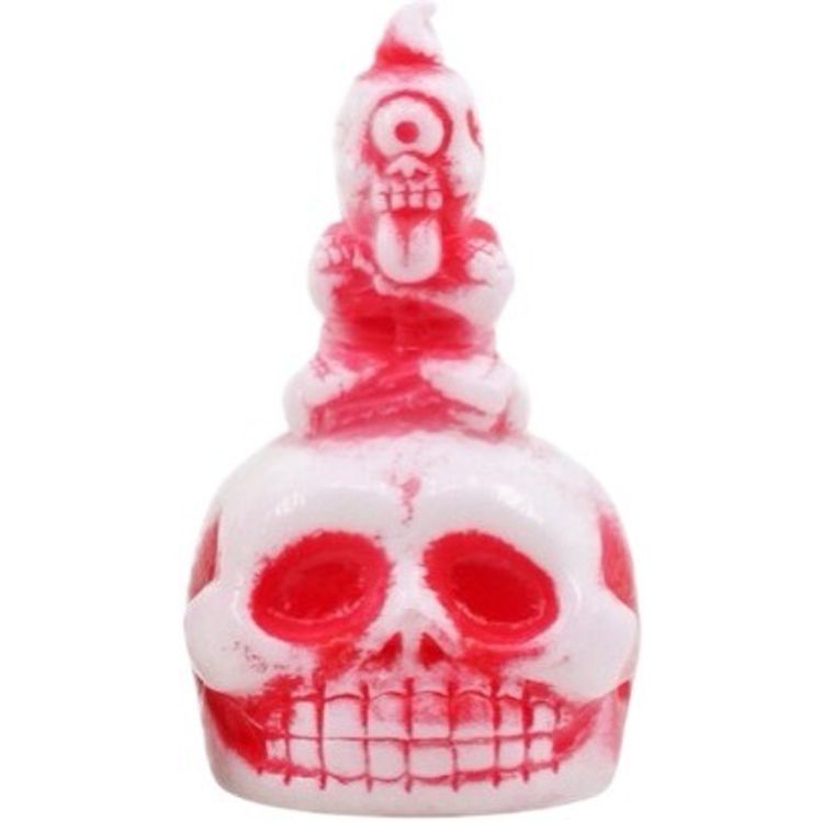 Issun Dokuro White w Red Rub by Skull Toys (Takeuchi Yu)