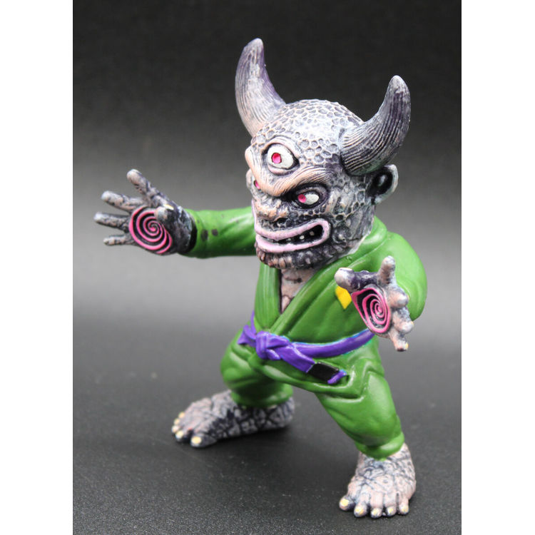 Jiujitsu Yōkai Purple Belt with  Florescent Pink Old Man River Mask by Show Your Teeth