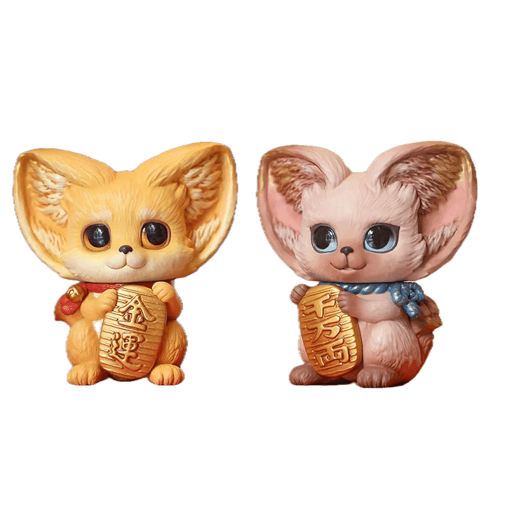 Kenneth & Megary Romantic Blessing Coin Fortune Fox Pair by Yoyo Yeung