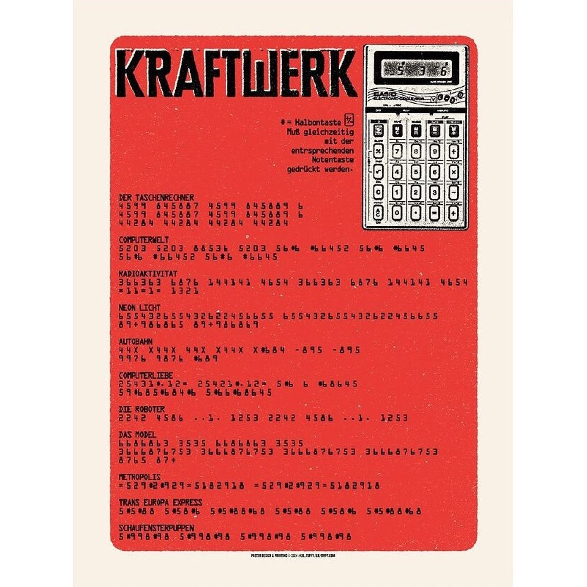 Kraftwerk Calculator Tab (Red)