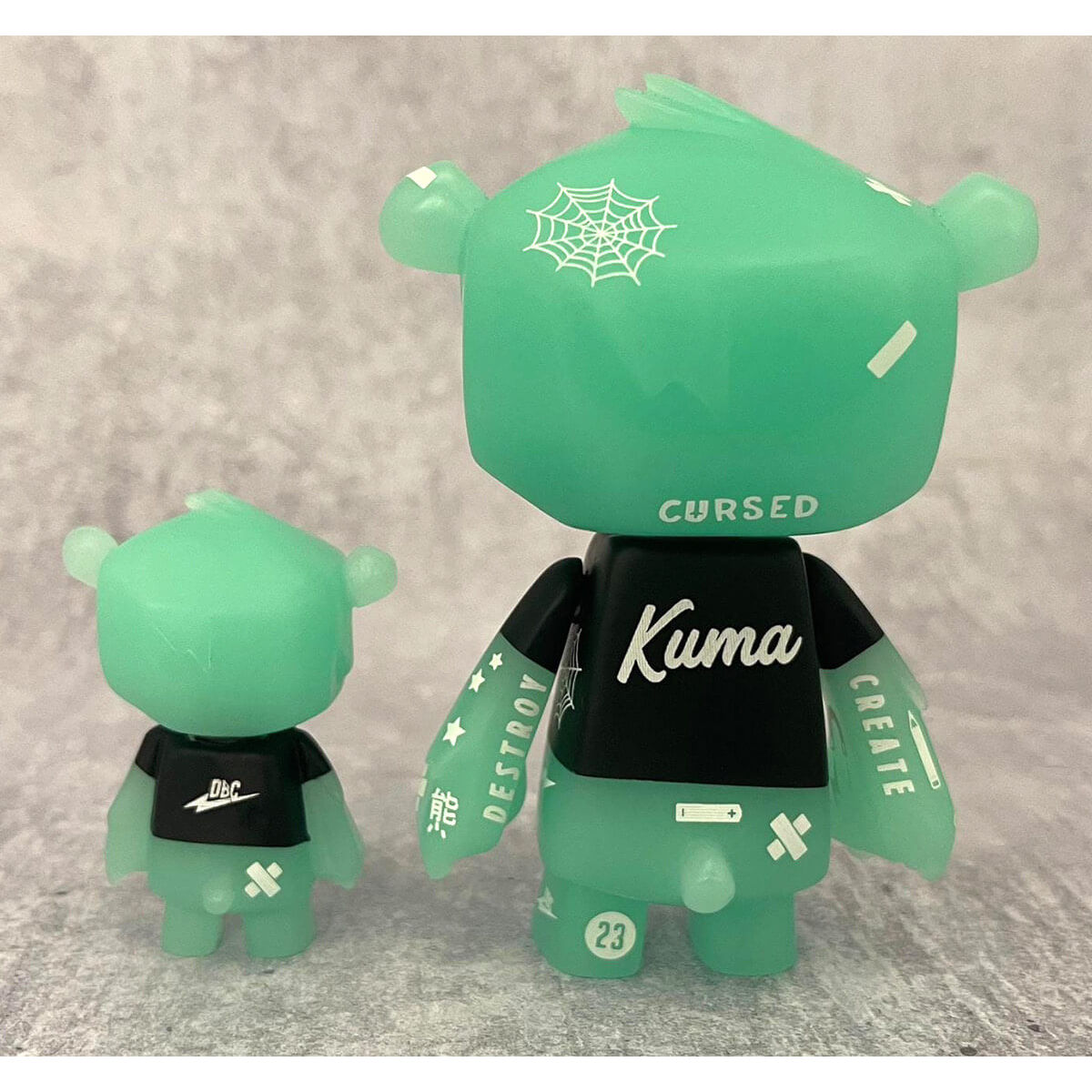 Kuma & Cub Zombeat Bear GID Resin One-Off (Blue Glow)