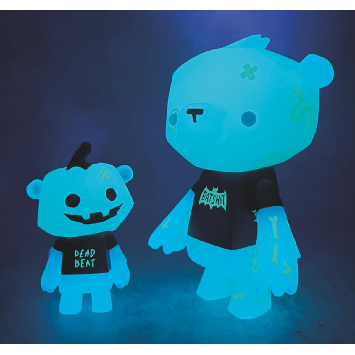 Kuma & Cub Zombeat Bear GID Resin One-Off (Blue Glow)