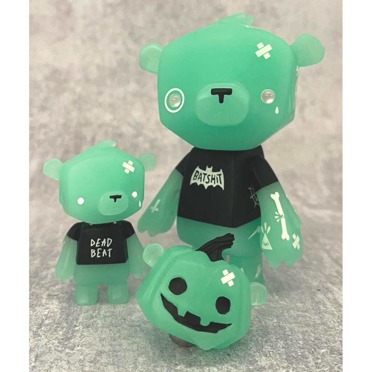 Kuma & Cub Zombeat Bear GID Resin One-Off (Blue Glow)