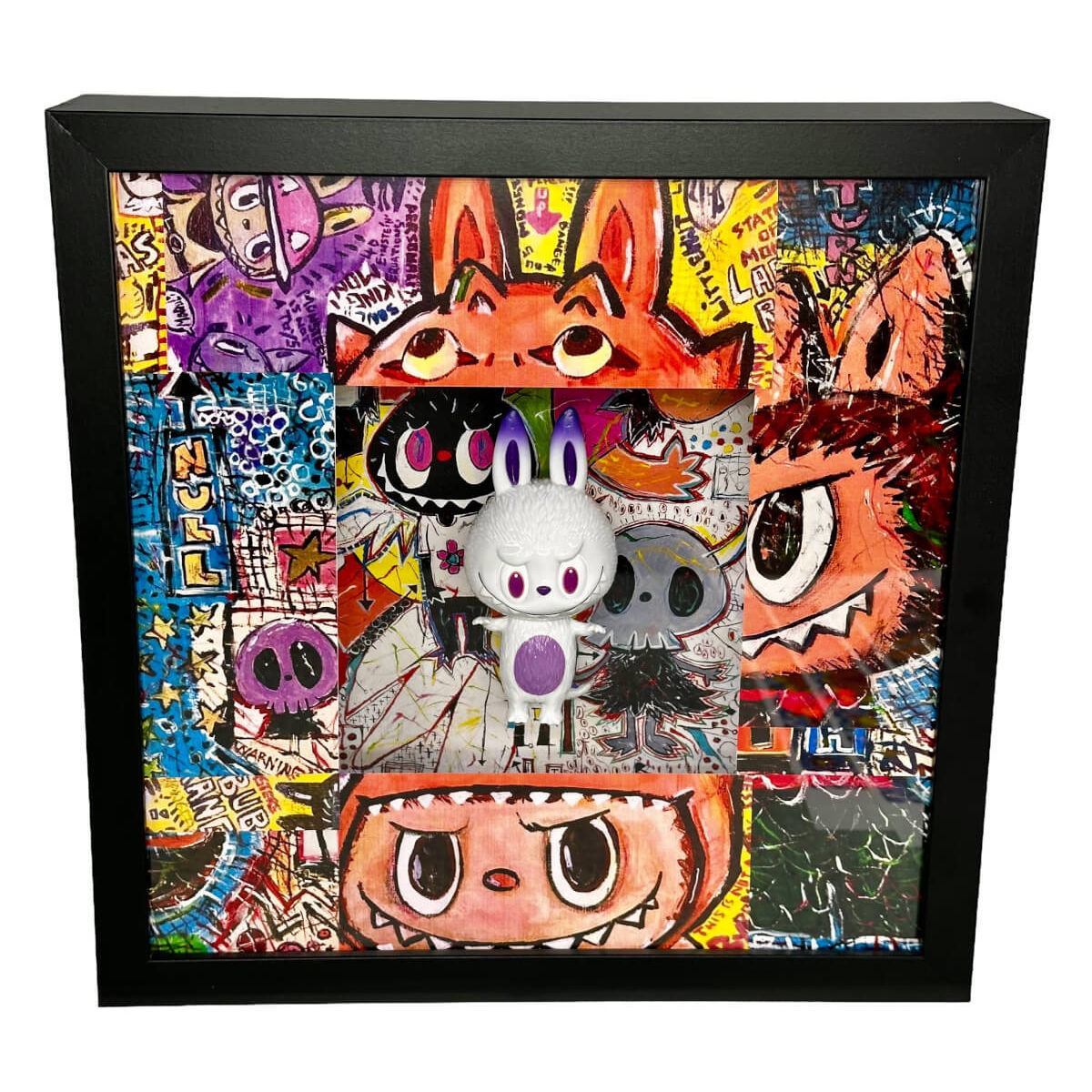 Labubu 3D frame white