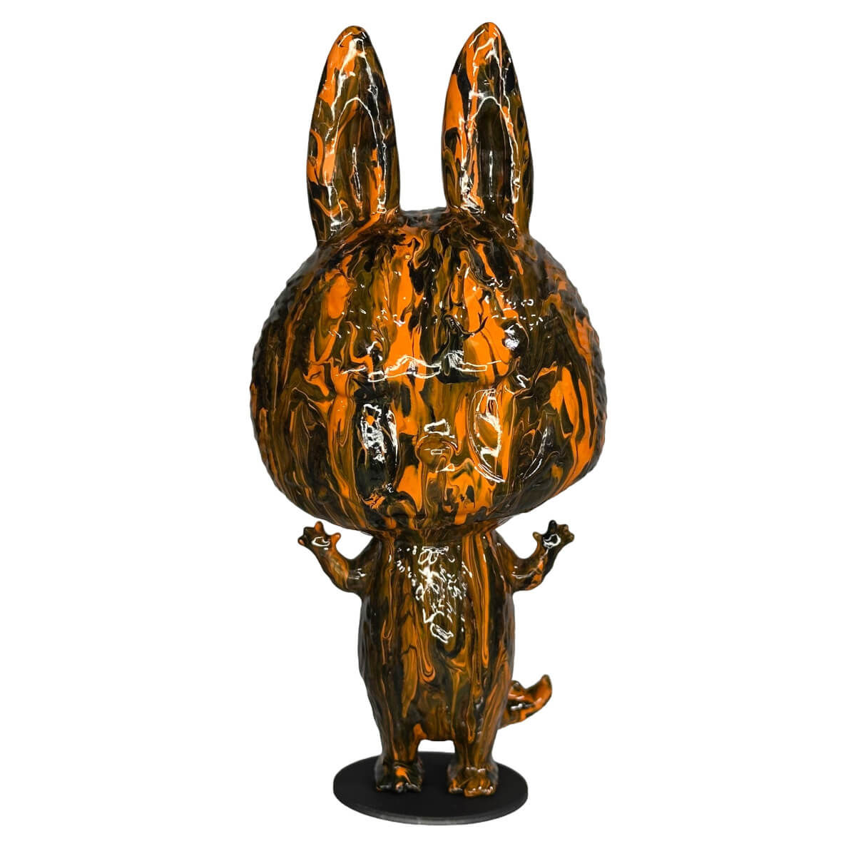 Large Labubu 7" black & orange